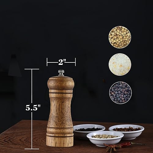 Miniatura 2 de Nedyfix Máquina de pulir de madera de sal y pimienta con grosor ajustable, molienda de cerámica manual de pimienta de 10 pulgadas