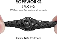 Vista 5 de emma kites Cable trenzado 100% UHMWPE 7/64 ~ 3/16 pulgadas (diámetro) resistente de servicio pesado. Resistente a la abrasión. Cable de utilidad