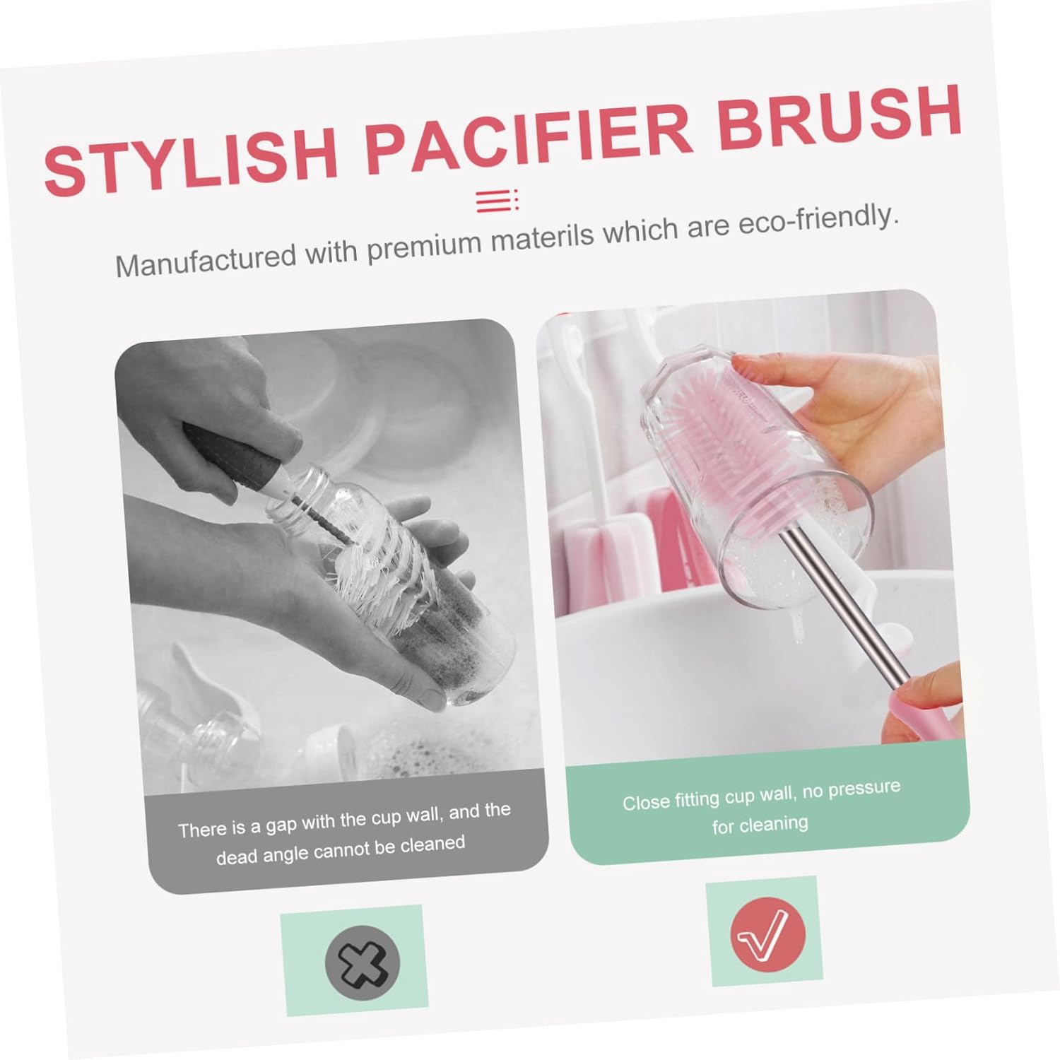 Silicone Bottle Brush Long Handle Multipurpose Water Bottle Nonslip Design for Easy Cleaning for Home and Travel