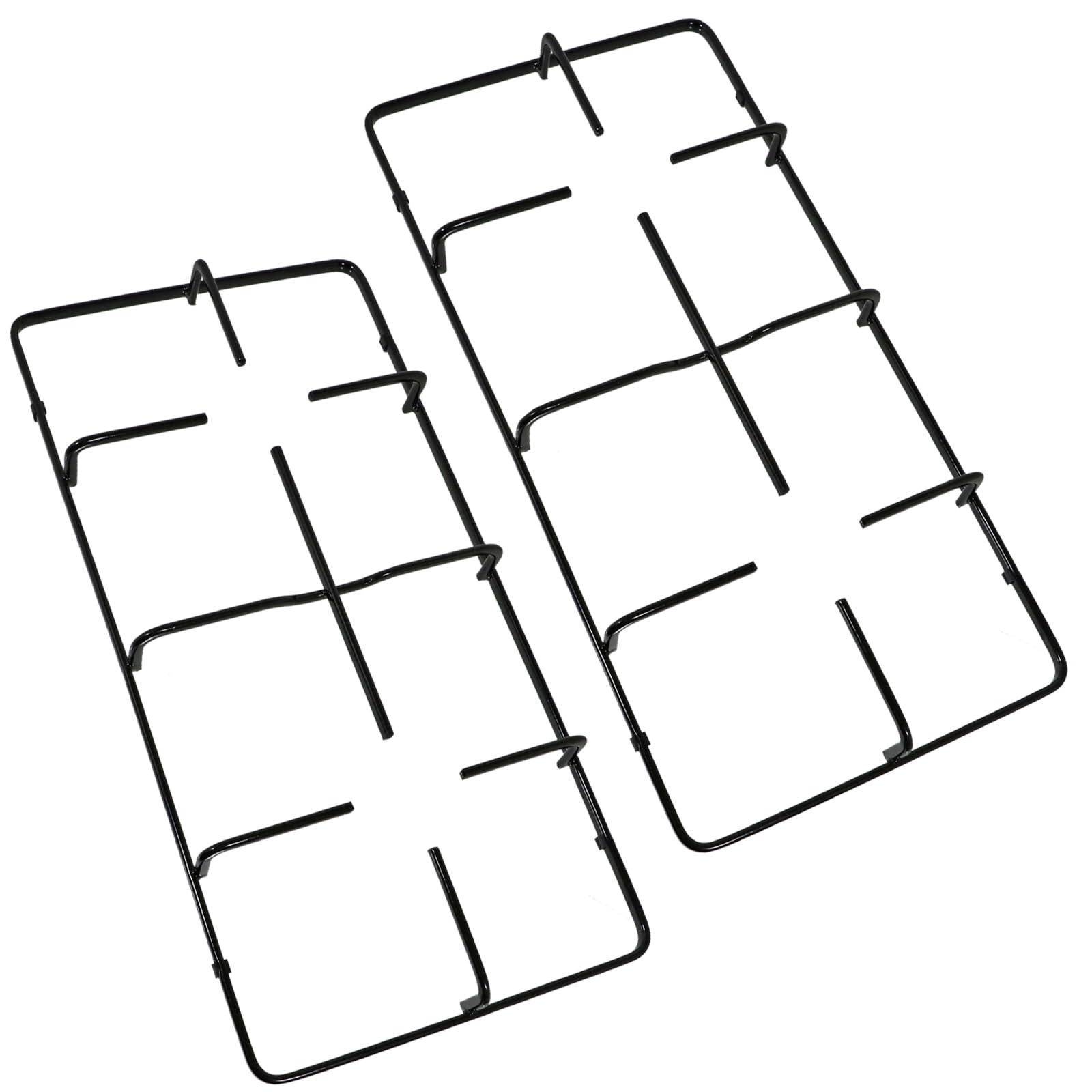 SPARES2GO Pfannenstütze, Brennerrostständer, Schwarz, Edelstahl, Erdgas, Kochzubehör, 2 x 475 mm x 233 mm, Ofen