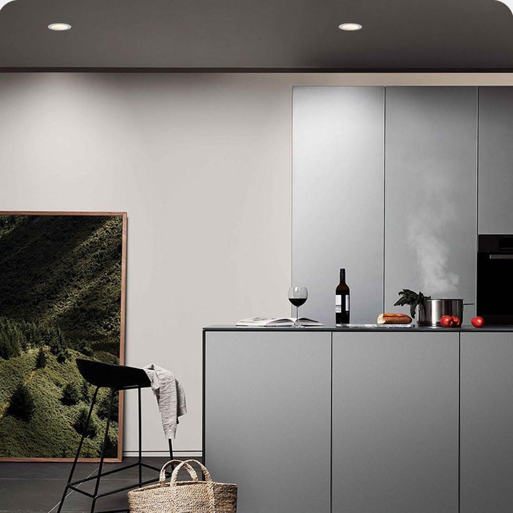 Faretto da Soffitto A LED da Incasso, Faretto da Incasso A LED da 3,5 Pollici, Confezione da 10, Faretti da Incasso Impermeabili Ip44 per Doccia, Faretti A LED da 7 W/9 W-7w-6000K
