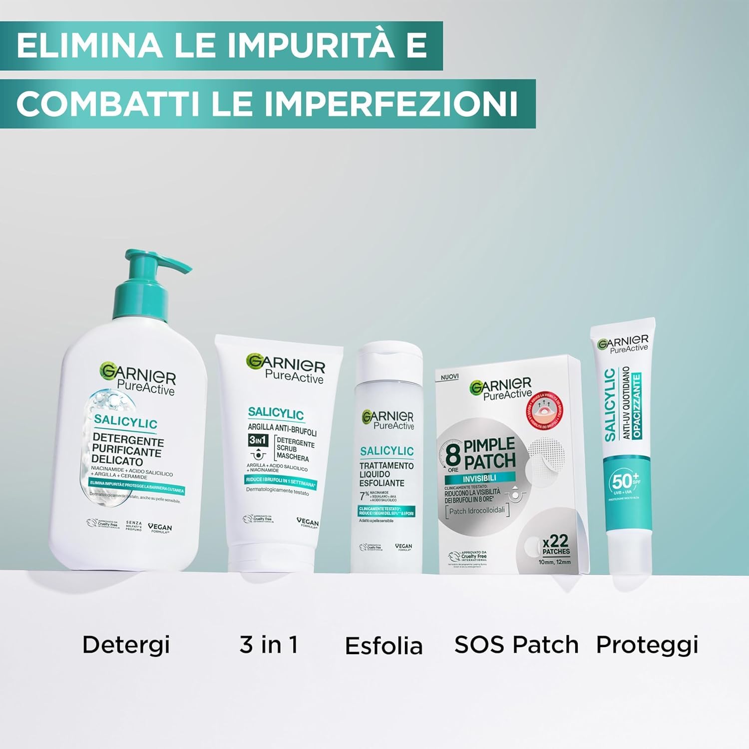 Garnier Czysta Skóra 3w1 Żel myjący peeling maseczka, cera tłusta z niedoskonałościami, 150 ml