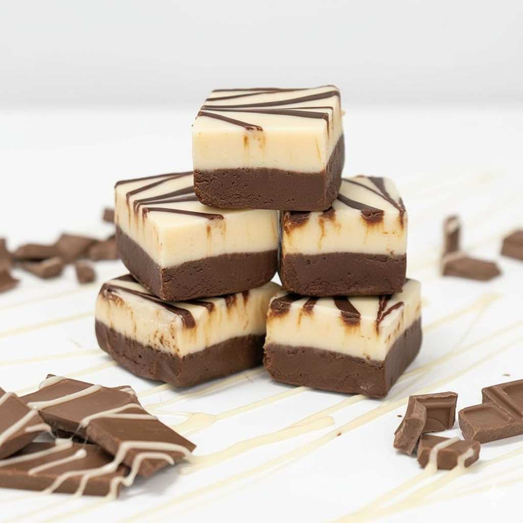 Valley Fudge, Chocolate Vanilla Swirl, Fresh Artisan Fudge, Real Butter, Gourmet Candy, One Pound Package