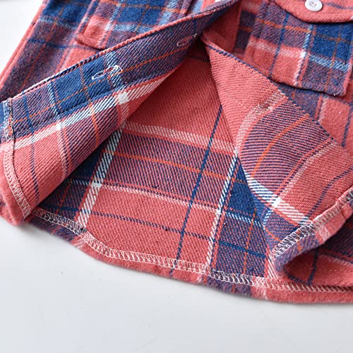 Toddler Boys Girls Shirt Coat Jacket Plaid Long Sleeve Kids Turn Down Collar Button Tops Outwear Toddler Boy Girls' Tops4