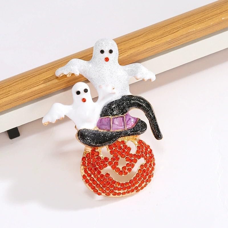 Image of Christmas Brooch Pins Crystal Christmas Tree Snowflake Jingle Bell Reindeer Enamel Brooches Holiday Party Gift for Women