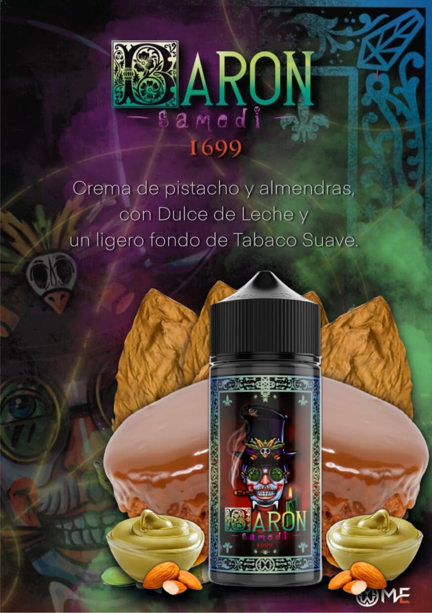Baron Samedi - E-Liquide 100ml, Saveur Crème de Pistaches, Dulce de Leche,  Tabac Doux, Amandes - Vapoteuse, Meliquid, Cigarette Électronique