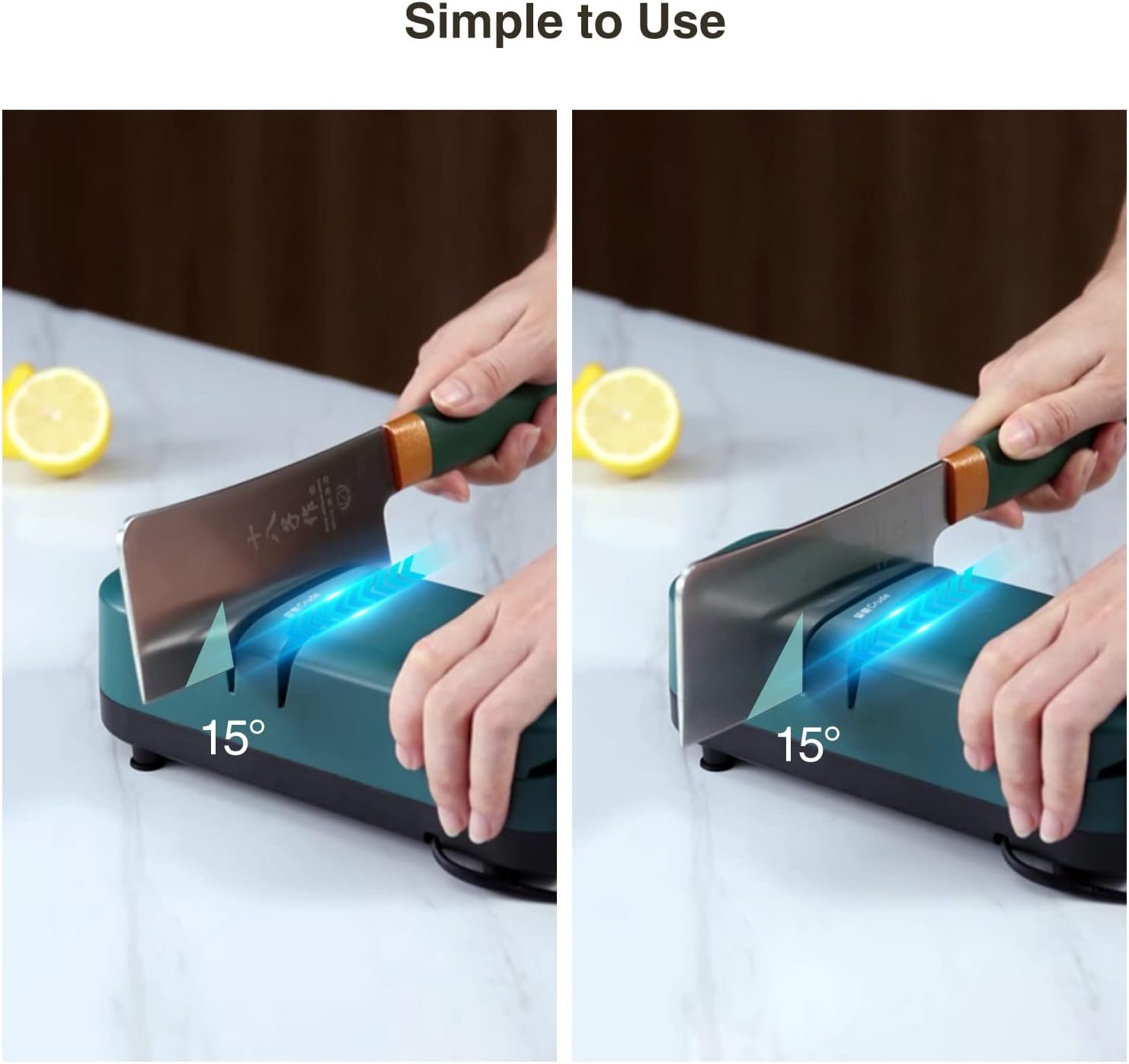 Electric Knife Sharpener, Professional Knife Sharpener for Home, 2 Stages for Kitchen Knives Quick Sharpening & Polishing, with Scissors Sharpening, Green