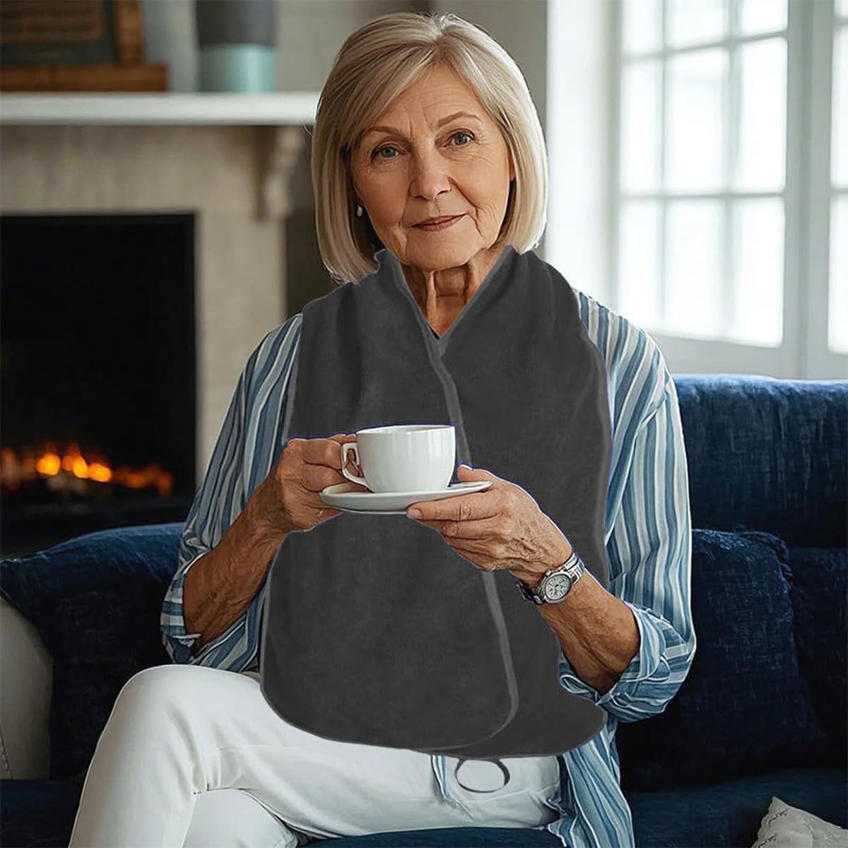 5 Packs Reversible Adult Bibs for Seniors Eating Bibs Scarf Dining Clothing Protectors Rehabilitation Care Bib