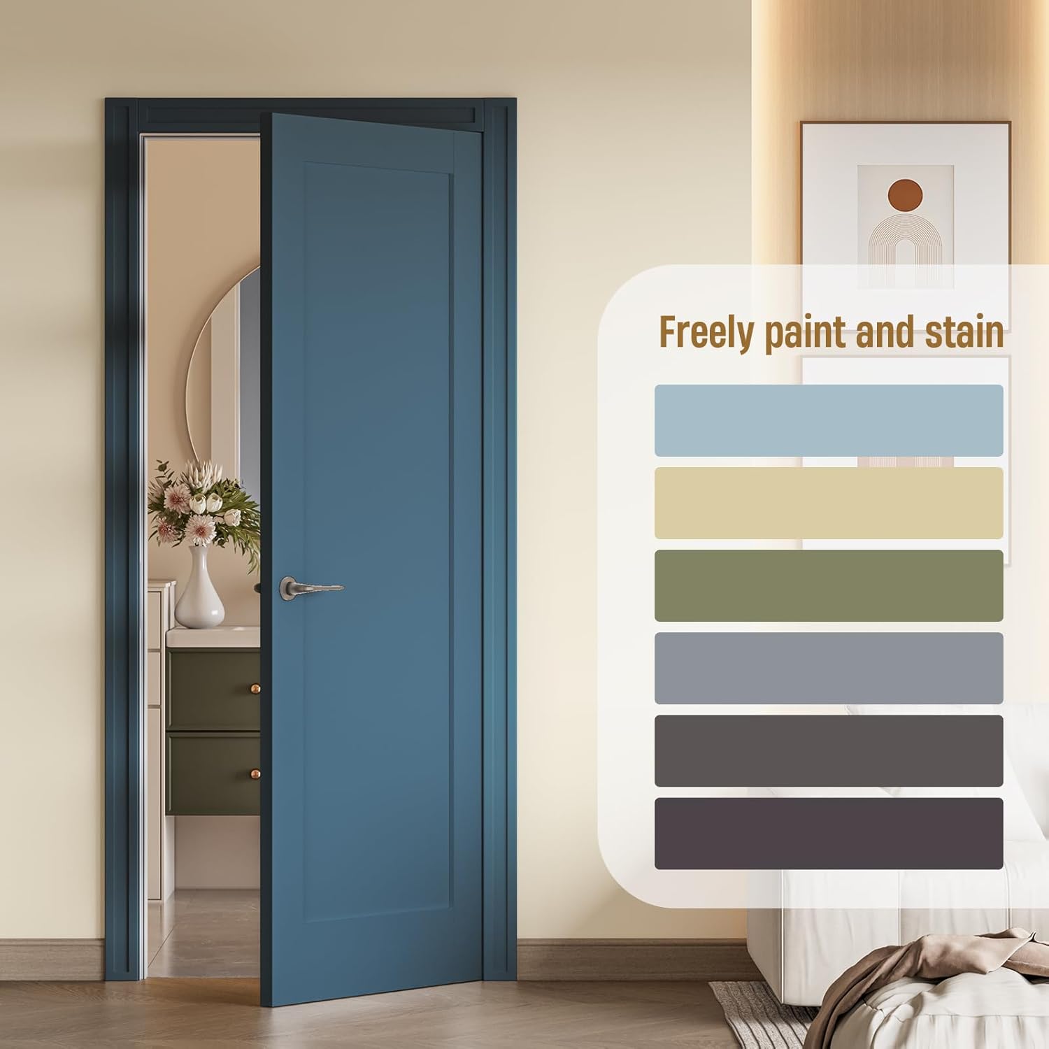 20 x 80 Primed 1-Paneled Solid Manufactured Wood Slab Door Without Hardware Kit