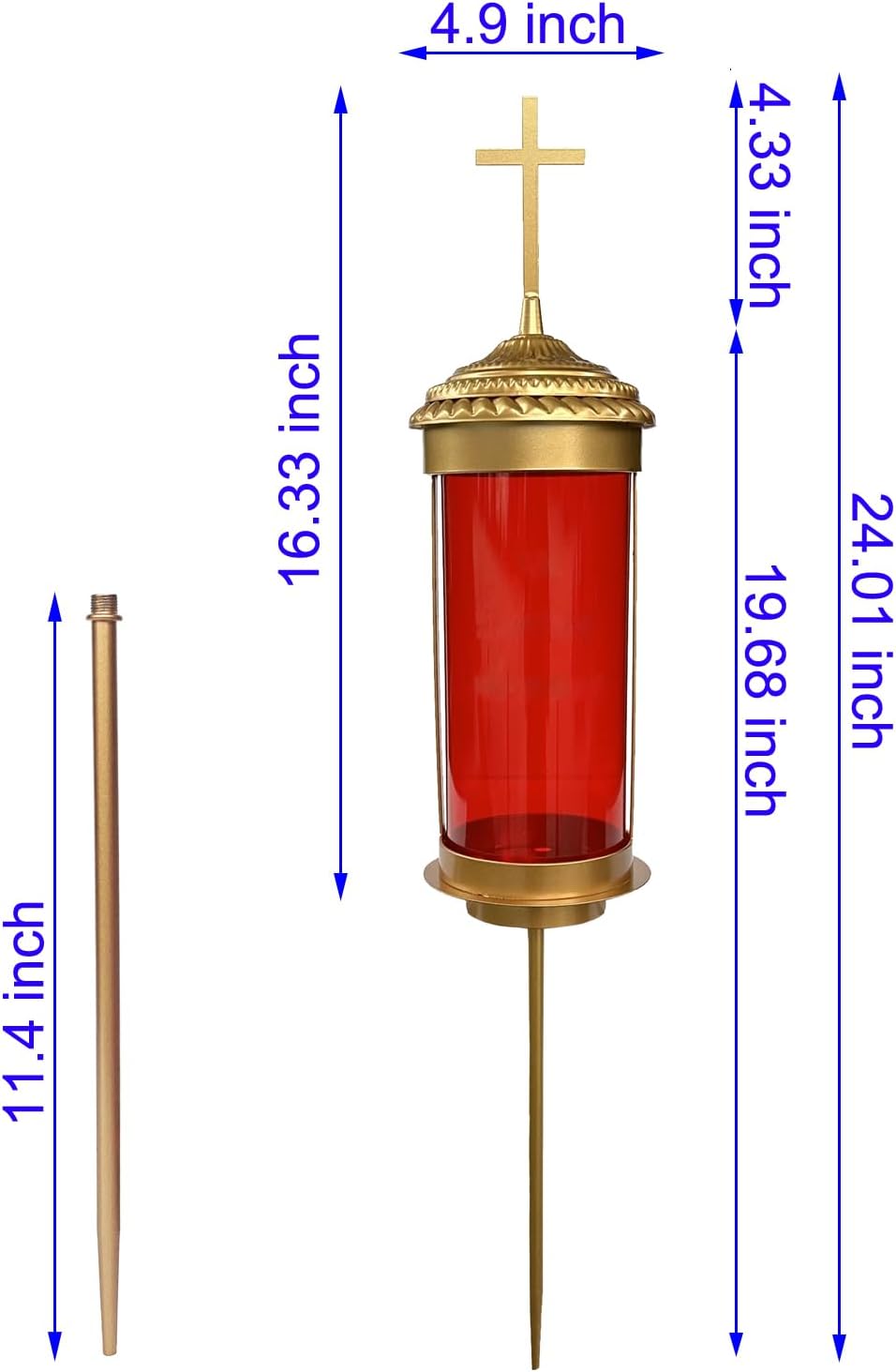 Grave Lights for Cemetrey Grave Markers for Cemetery for Humans, Memorial Candle Lantern Outside Lights for Yard with Long Stake, Memorial Bereavement Gifts (D2 Non)