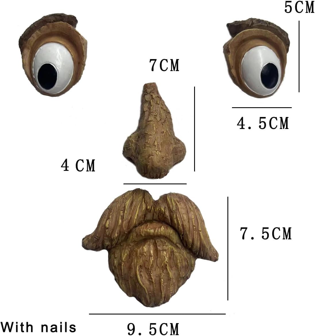 Tree Face Decor Outdoor, Whimsical Tree Hugger Sculpture Old Man with Eyes, Nose, Beard, Resin Tree Ornaments for Garden, Patio, Yard Art Decoration, Unique Gift for Gardeners