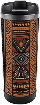 vacuum flask Cup African Design Pattern Printed Premium Stainless Steel Vacuum Insulated Water Bottle for Hot Cold Drinks Gym Office