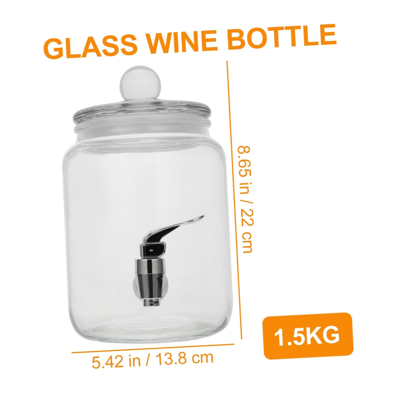 Distributeur Robinet Tonneau Vin en de Verre pour Fêtes