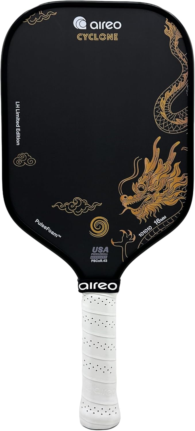 AIREO Gen 4 Pickleball Paddle, Cyclone 16MM Pickleball Racket, USAP Approved T700 RAW Carbon Fiber Pickle Ball Paddle, Floating Foam Core for Pro-Level Performance