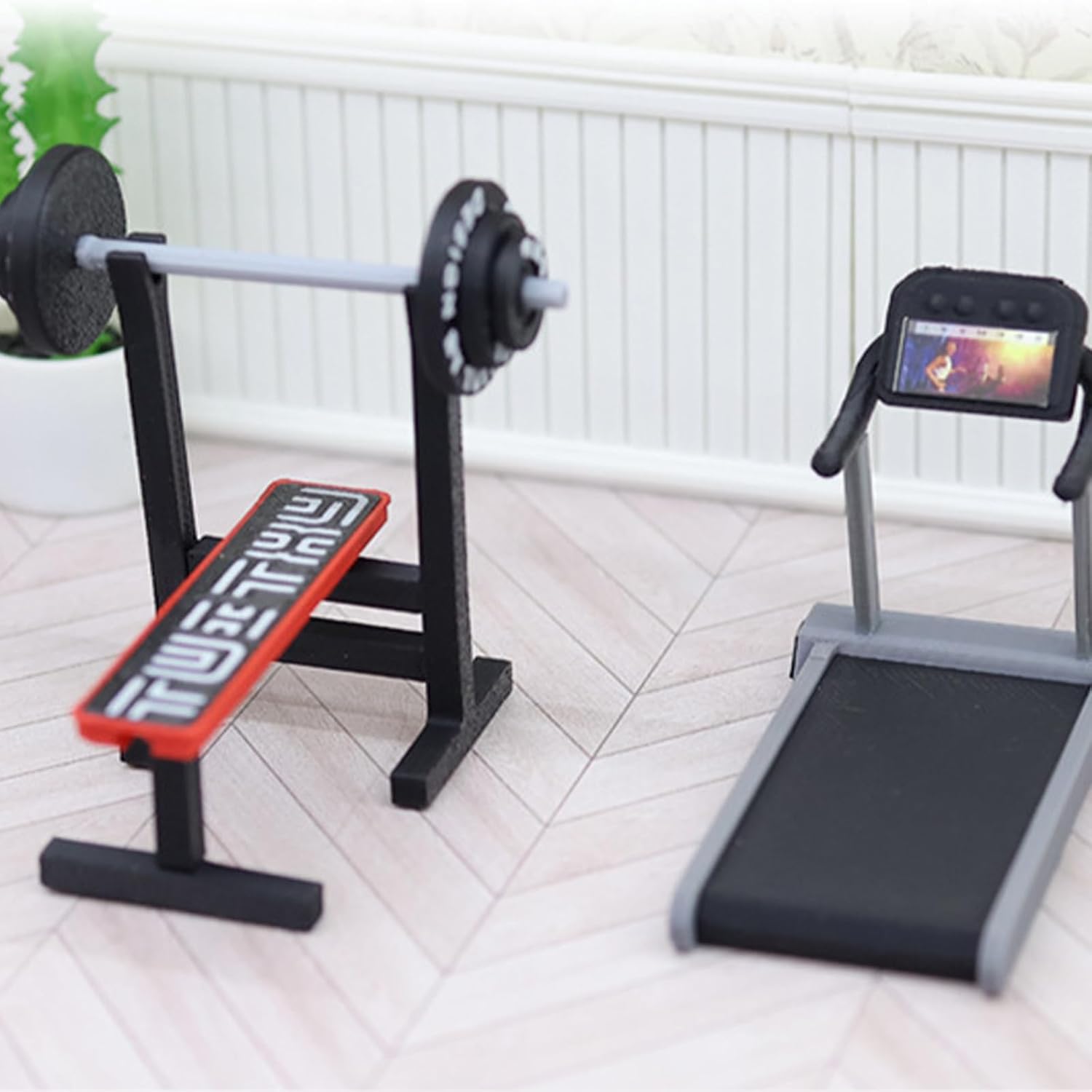 Miniature Fitness Equipment Accessories for 1/12 Doll House Construction 3D Printed Supplies Miniature Exercise Machine image 4