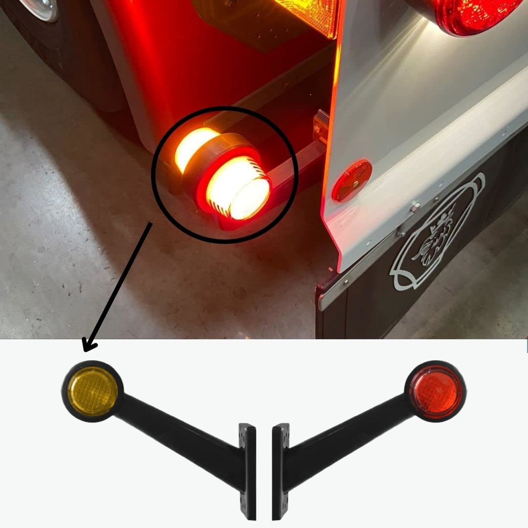 Indicatore di gambo laterale in gomma trasparente lampada 12v compatibile per camion roulotte Kenworth Peterbilt Freightliner Western Star Trucks semirimorchi confezione da 4(trasparente/ambra)