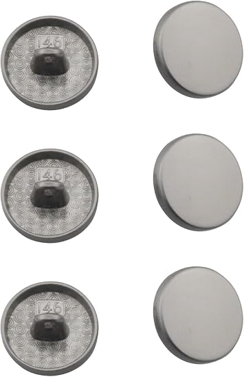 Alloy Shank Button ZCZQC 30PCS 15mm Metal Round Flat Buttons Coat Jacket Shirt Trousers Button for Sewing DIY Crafts and Jewelry Making Matt Silver