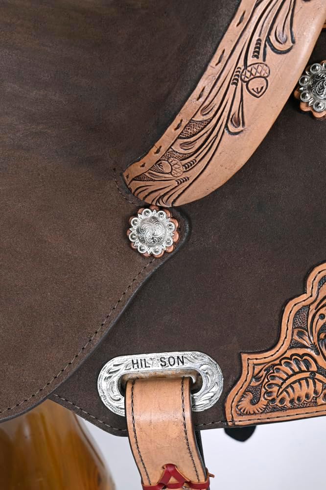 HILASON Western Horse Saddle Flex Tree American Leather Trail Barrel | for Horses
