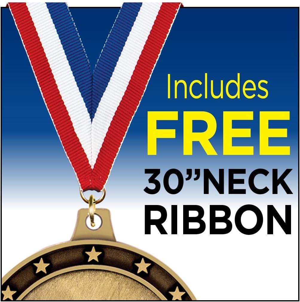 Crown Awards Custom Medals, Gold Medals with Your Logo Art, Personalized Medal Award Value Pack