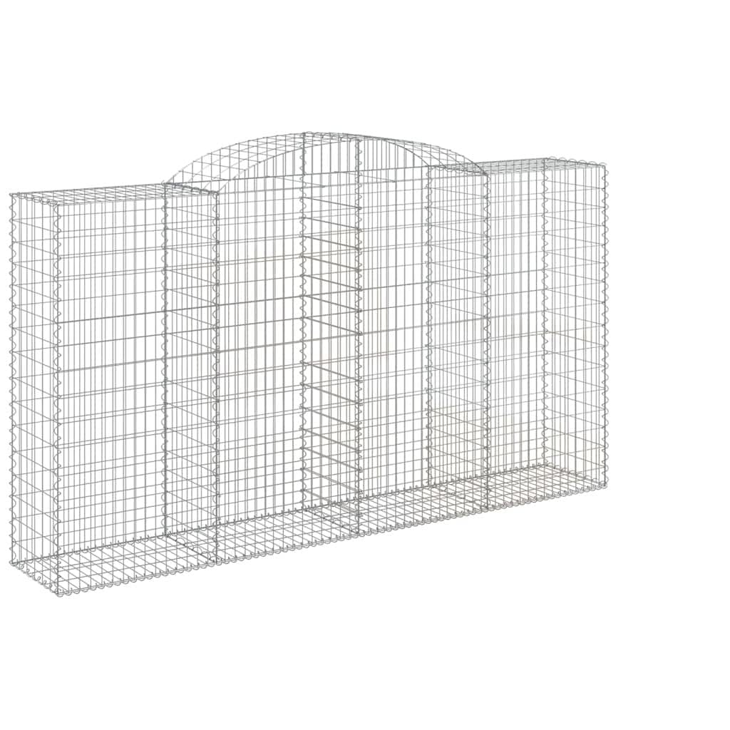 Générique Gabionenkörbe, Bögen, 6 Stück, 300 x 50 x 160/180 cm, Eisen, verzinkt | Korrosionsbeständig, 3,5 mm Durchmesser, verstärkte Haken, Gartendekoration, Noise Barrier