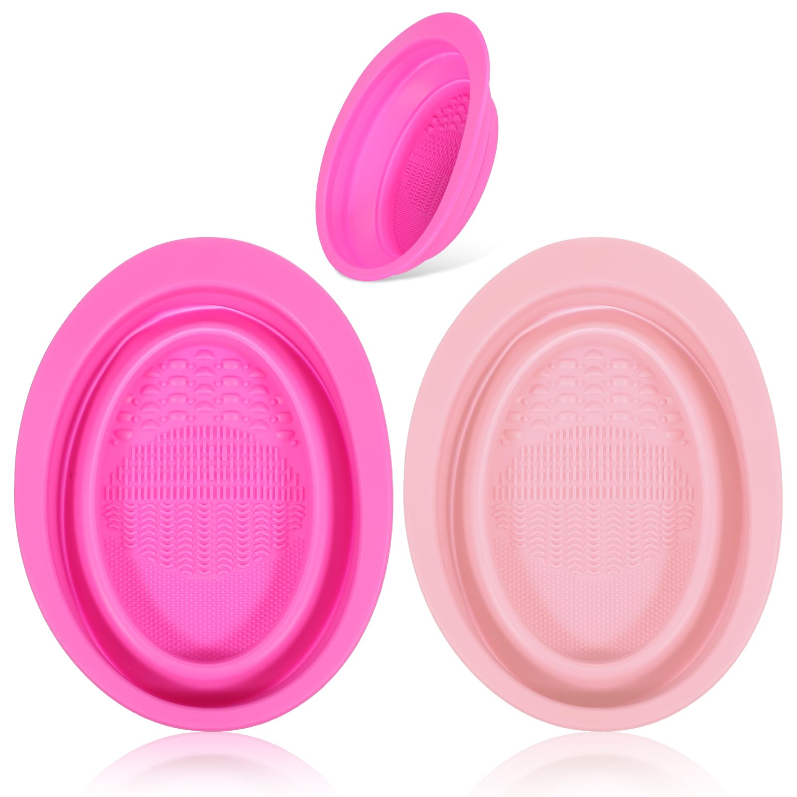 2 Pcs Brush Cleaning Mat, Silicone Makeup Brush Cleaning Pad, Brushes Cleaner Mat Multi-Texture Design for Cosmetic Tool Maintenance