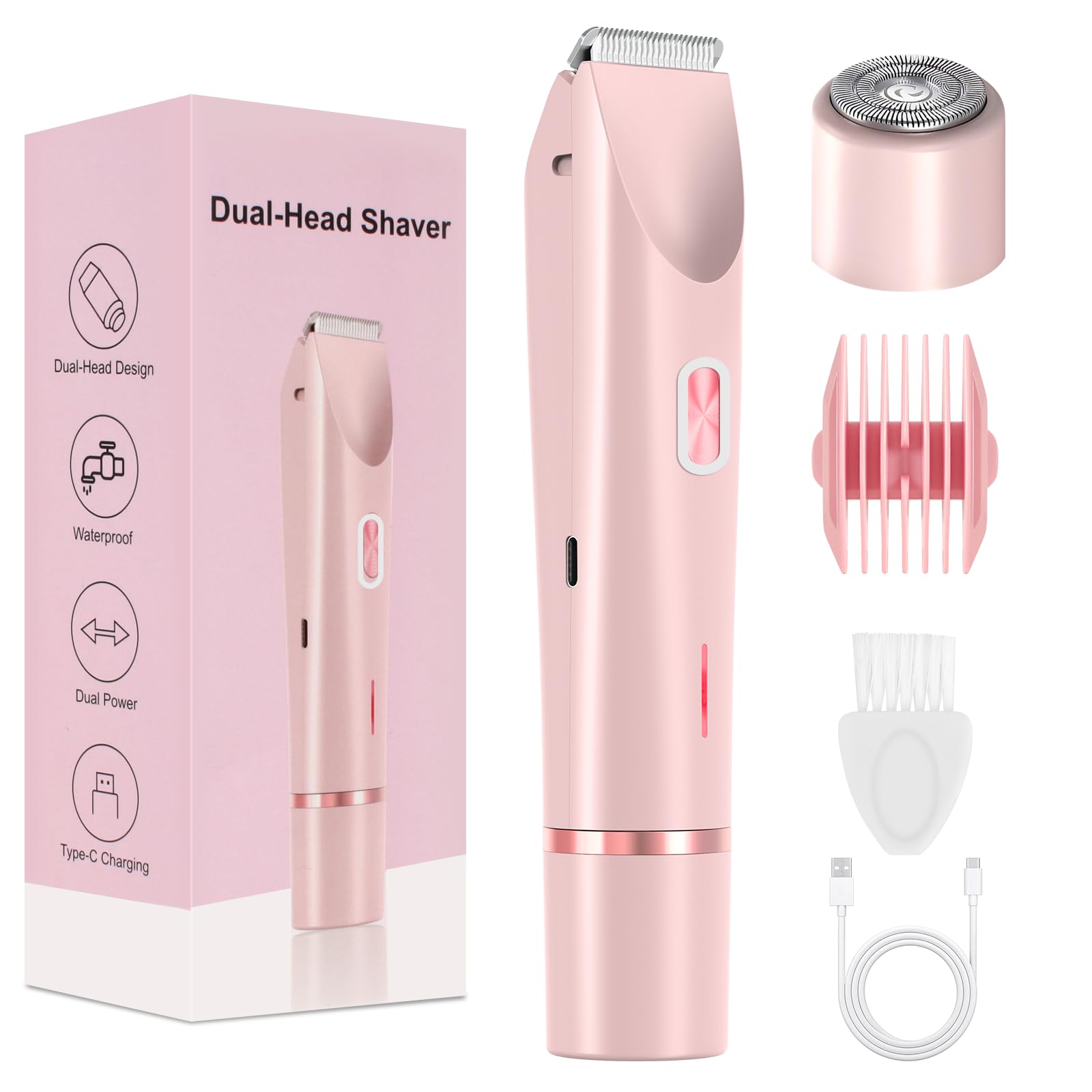 Afeitadora Mujer,2 en 1 Upgrade Profesional Rasuradora Mujer con estación Recargable USB,Afeitadora Eléctrica para Sin Dolor, fácil de Limpiar, Impermeable IPX7