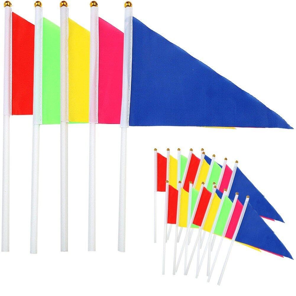 Lawn Marking Flags 50pcs Triangular Marking Stick Flags Handheld Small Flags Outdoor Decorative Flags Landscape Flags