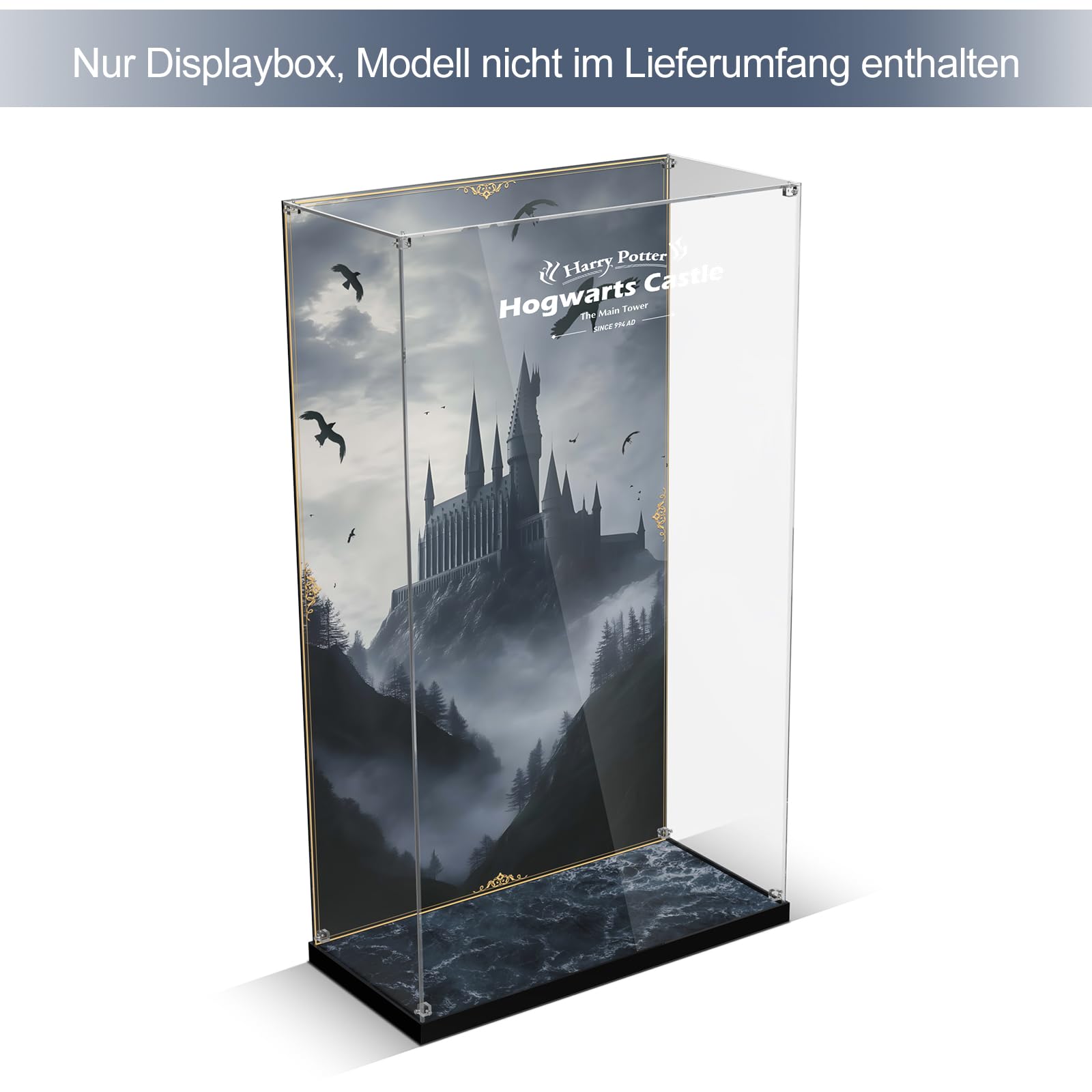 Vitrine en acrylique pour le château Lego Poudlard : la tour principale 76454, boîte d'affichage en acrylique épaissi avec fond clair, boîte d'affichage anti-poussière compatible avec Lego (uniquement