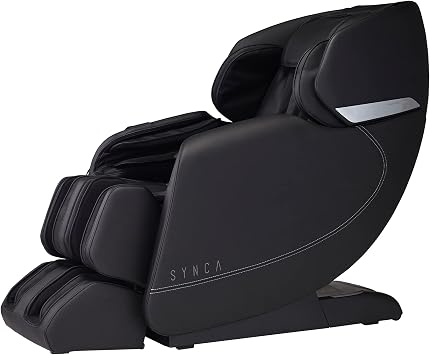 SYNCA Wellness Hisho - SL Track Heated Deluxe Zero Gravity Massage Chair | Full Body Compression | Lumbar Heat Therapy | Quad Roller Massage Robot | 7 Massage Techniques & 6 Courses (Black)