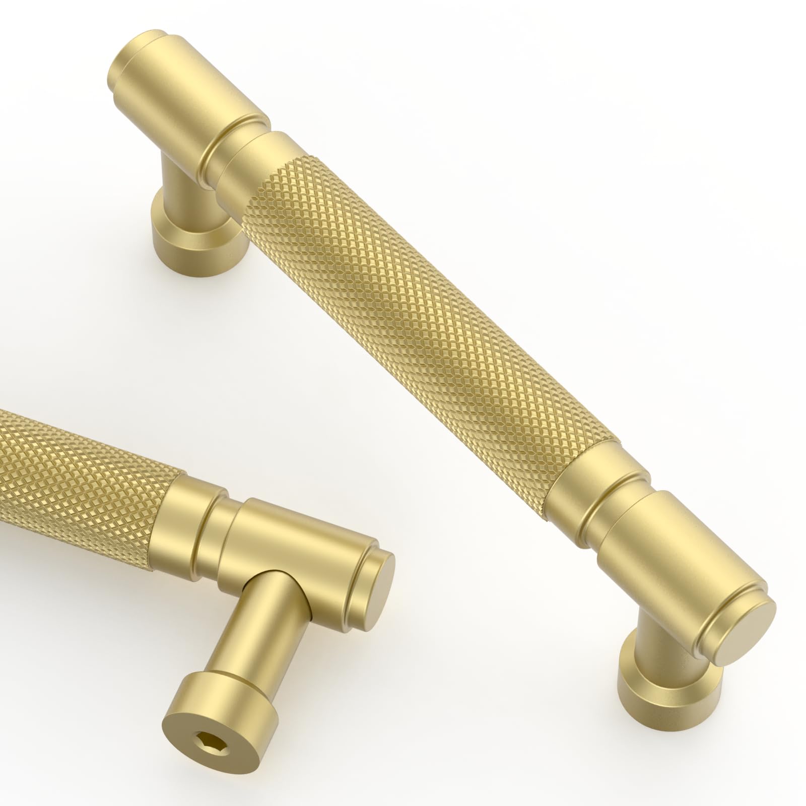 Asidrama 10 Pack 5 Inch(128mm) Brushed Satin Nickel Cabinet Pulls Knurled Kitchen Cabinet Handles, Cabinet Pulls Kitchen Cabinet Hardware for Cupboard Drawer Pulls — Amazon image 25