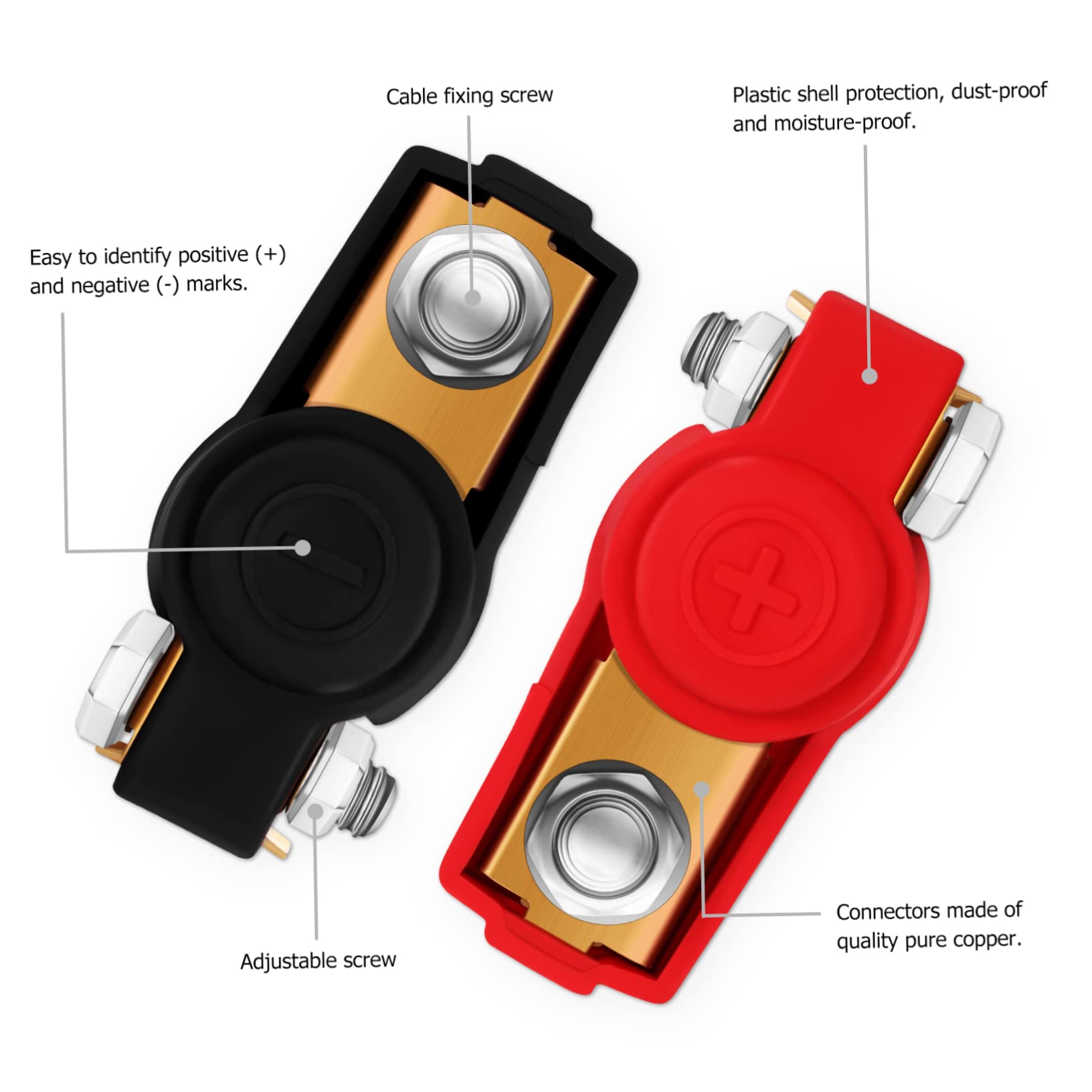 PRETYZOOM 3 Sätze Batteriespannfutter Set Autobatterieklemme Batterie Für Batteriepolklemme Auto Elektrische Anschlüsse Messing