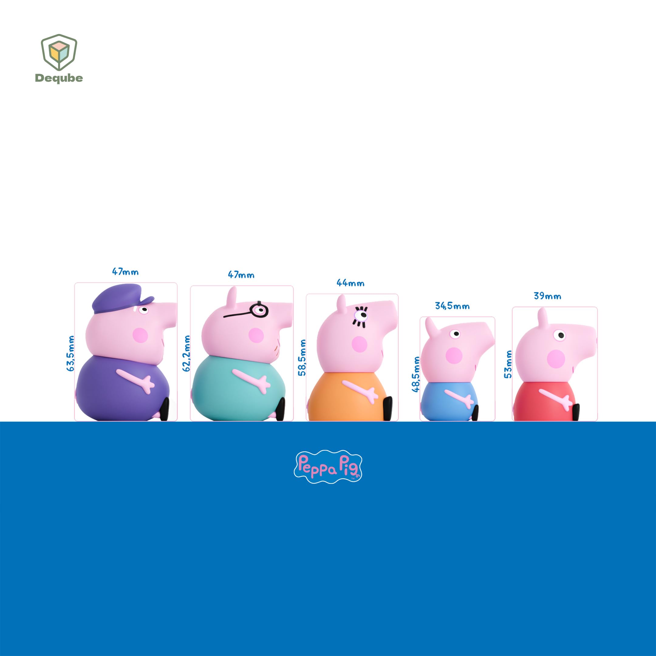 Peppa Pig – Set di 5 marionette da dito Peppa Pig Family – Acqua e Bagno Giocattoli – Età 3 (DeQube 919D00049)