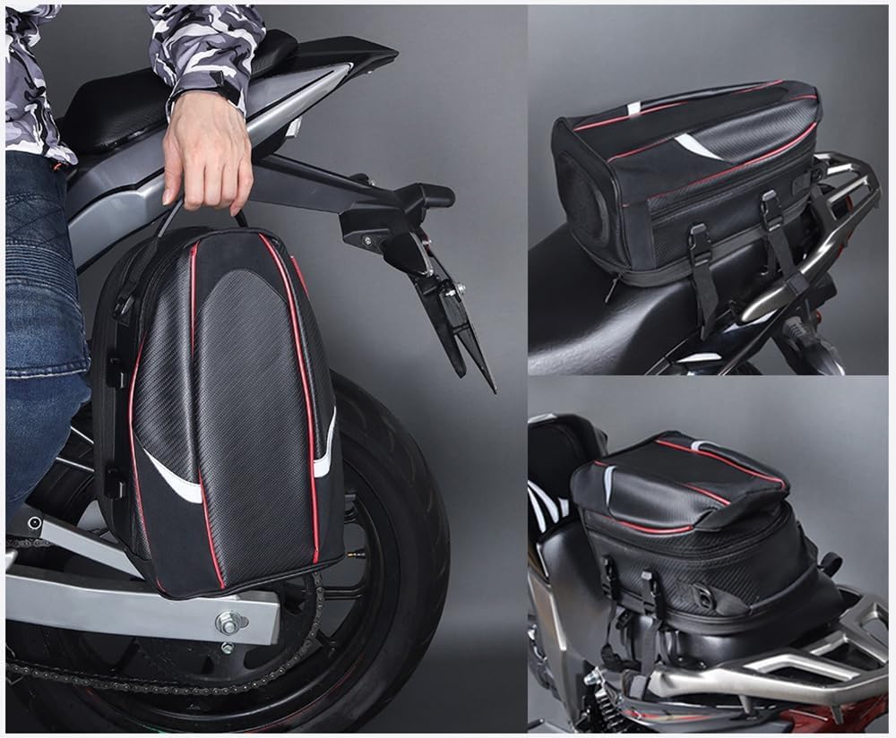 Motorrad Hecktasche für Peugeot Satelis 250 2006-2010, Große Kapazität Motorrad Aufbewahrungstasche, Wasserdicht Motorradtasche Motorrad Satteltasche, Gepäcktaschen,B White