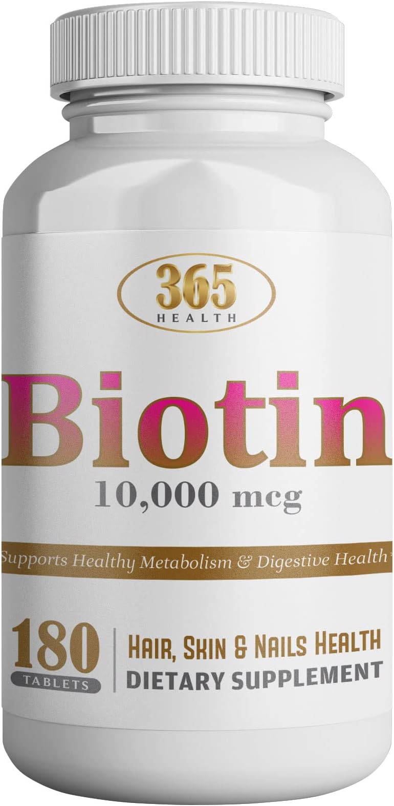 21st Century Biotin 10,000 Mcg Tablets - Hair, Skin & Nails Support (120 Count)