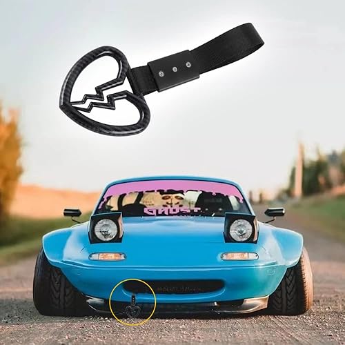 Miniatura 5 de Q1-TECH, JDM Tsurikawa Anillo japonés de metro, tren, autobús, mango de corazón roto, correa de mano, anillos de advertencia para parachoques