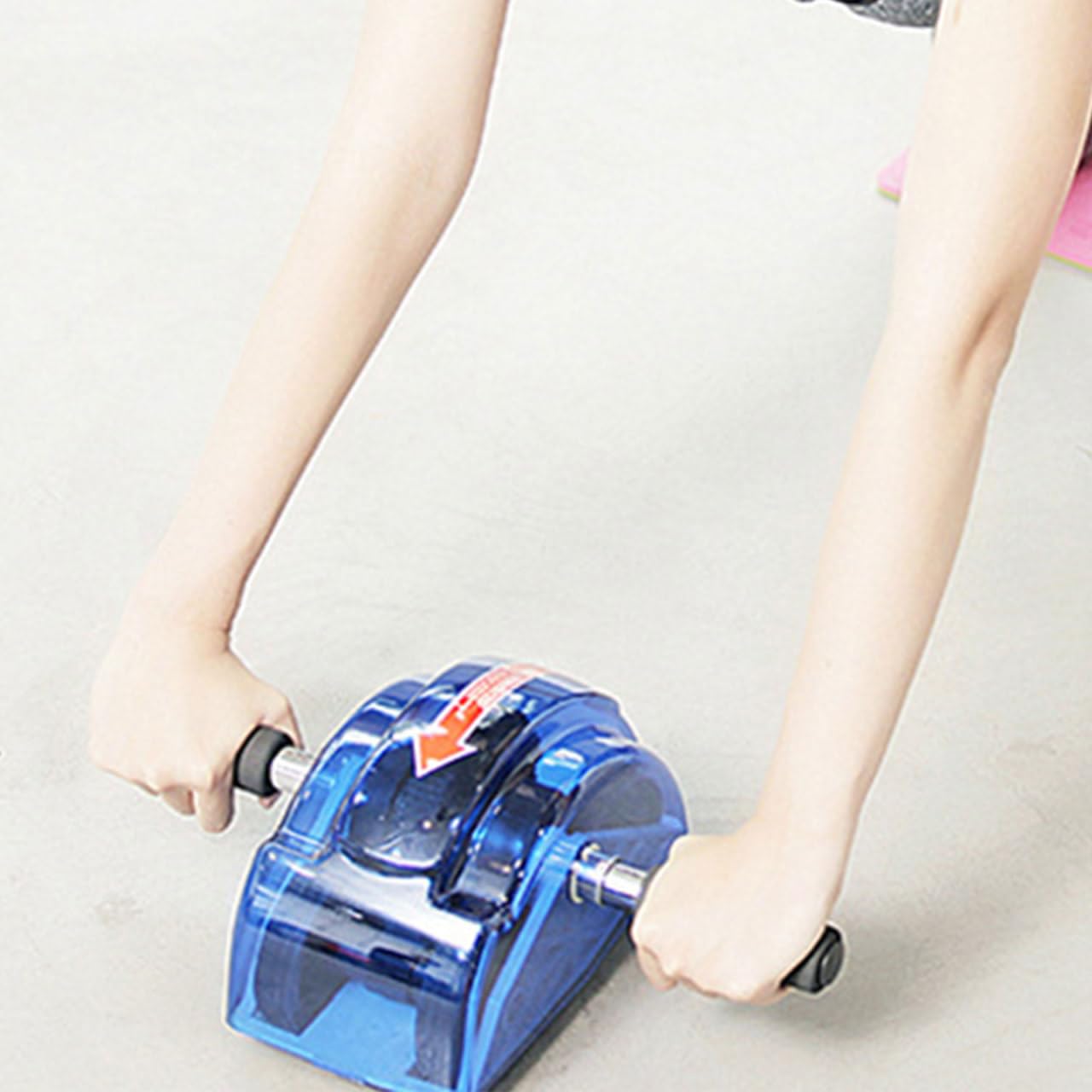 STOBAZA Ab Roller Bauchtrainer mit Vier Rutschfester Fitness Abdominal Roller aus Abs und PP für Muskelaufbau Ergonomisch Leicht und Stabil Geeignet für Männer und Frauen Blau