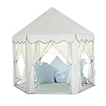 Princess Castle Tent for Girls Fairy Play Tents for Kids Blue Hexagon Playhouse with Fairy Star Lights Toys for Children or Toddlers Indoor or Outdoor Games (Green Princess Tent)