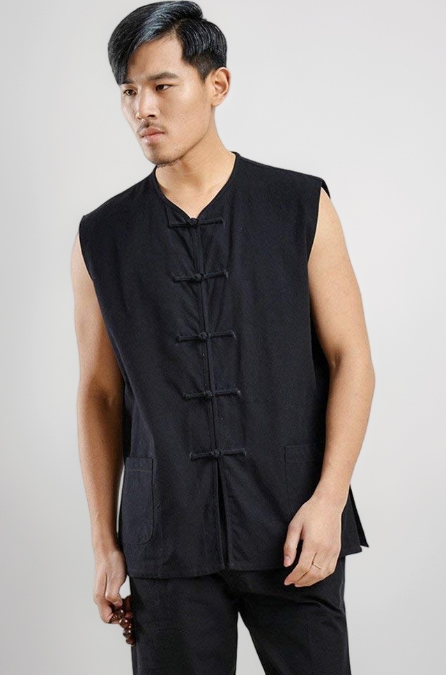 Kung Fu Uniform Vest - Chinese Traditional Qi Gong Martial Arts Wing Chun Shaolin Tai Chi Training Cloths Apparel