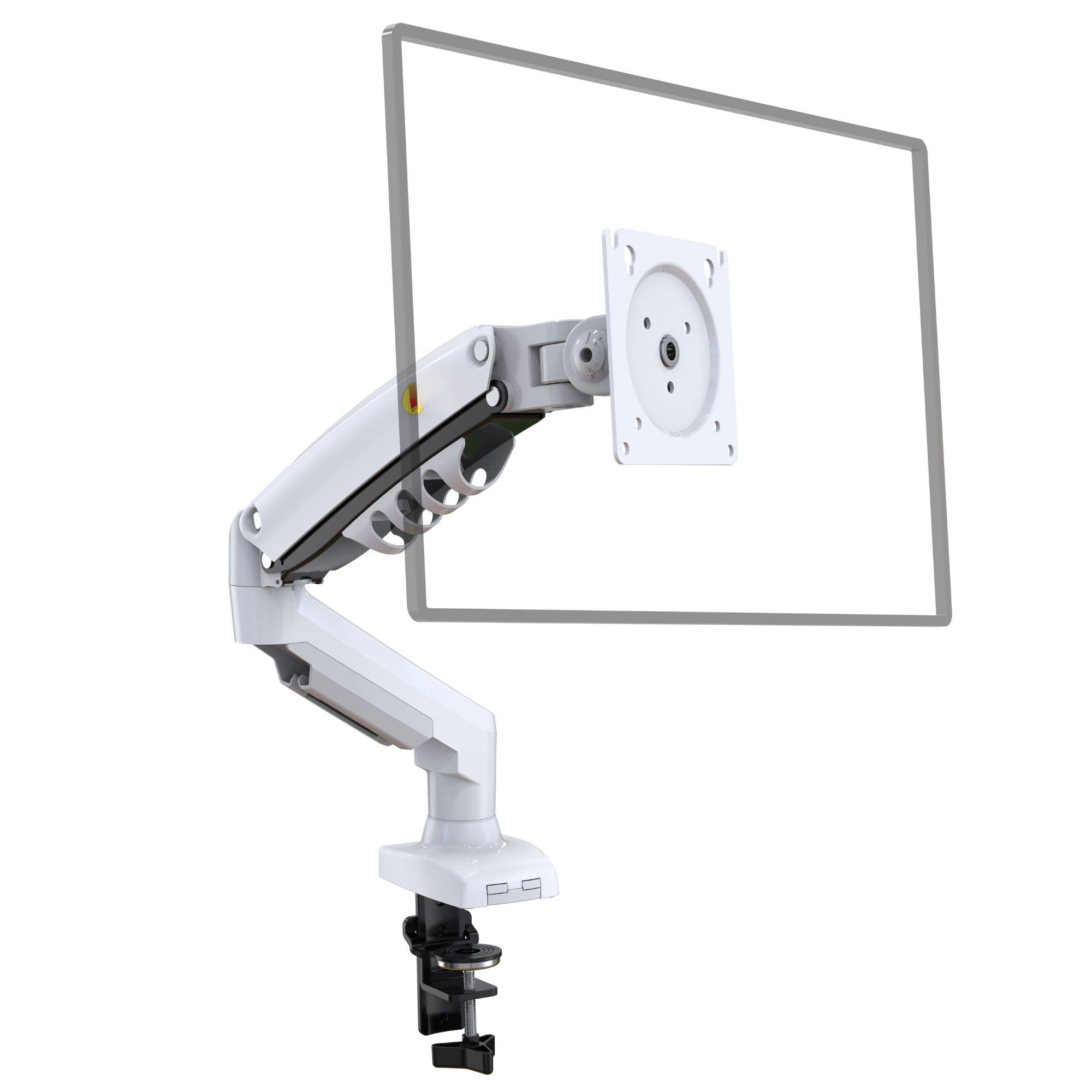17-30'' Monitor Gas Spring Desk Mount Stand Full Motion Swivel Monitor Arm Upto 9 kgs White-picture-12