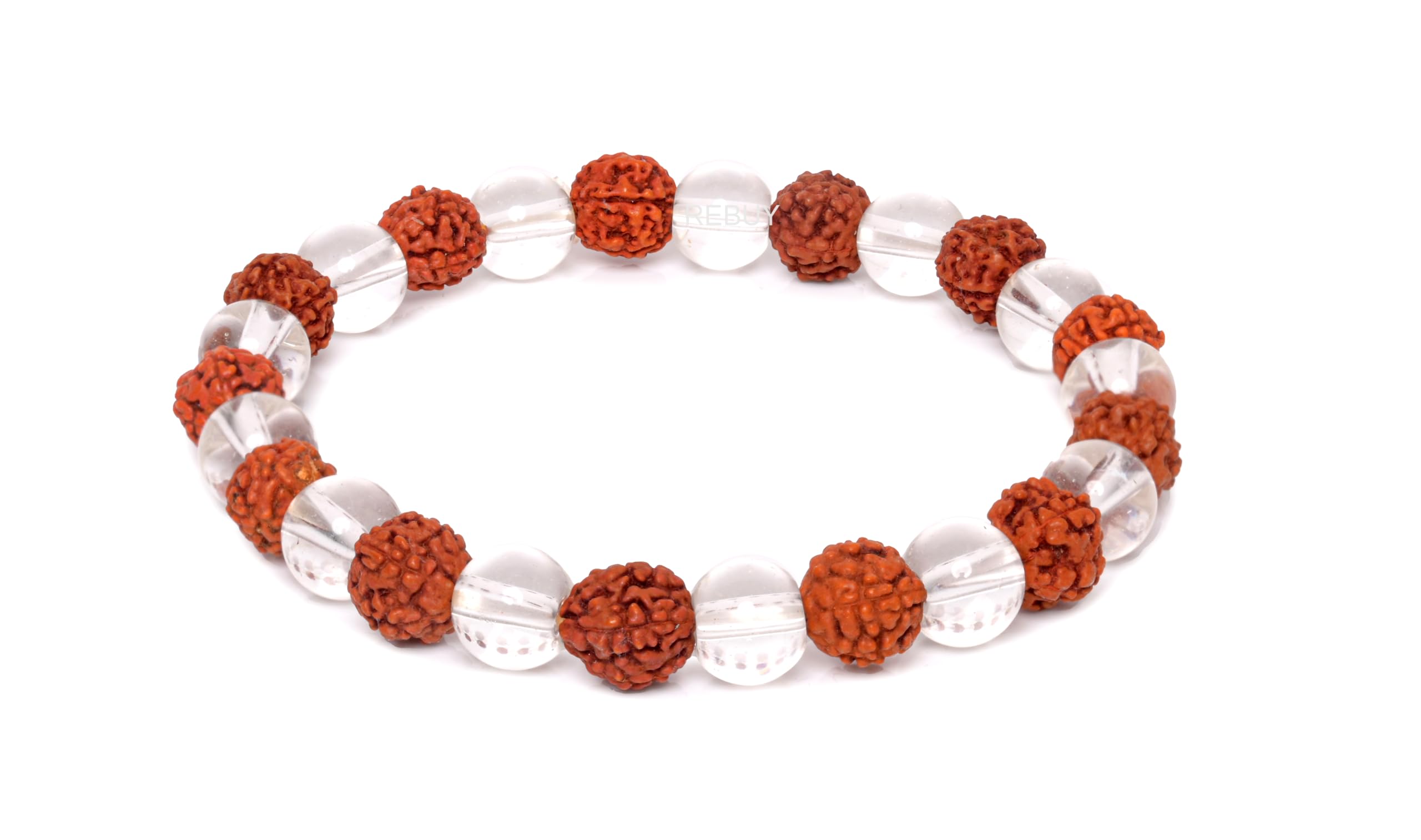 REBUY Clear Quartz Crystal and Rudraksh 8 mm Combo Bracelet for Men and Women (2) (B0B4B9DFGP) Amazon Price History, Amazon Price Tracker