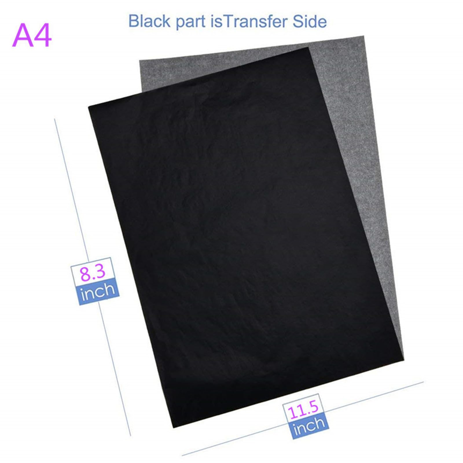 Schwarzes Durchschlagpapier,Blätter Carbonpapier Schwarz,Graphit Transfer Papier,Carbon Transfer Paper,Wiederverwendbar Graphitpapier,zum Durchpausen von Zeichnungen auf Holz Papier Leinwand 50PC