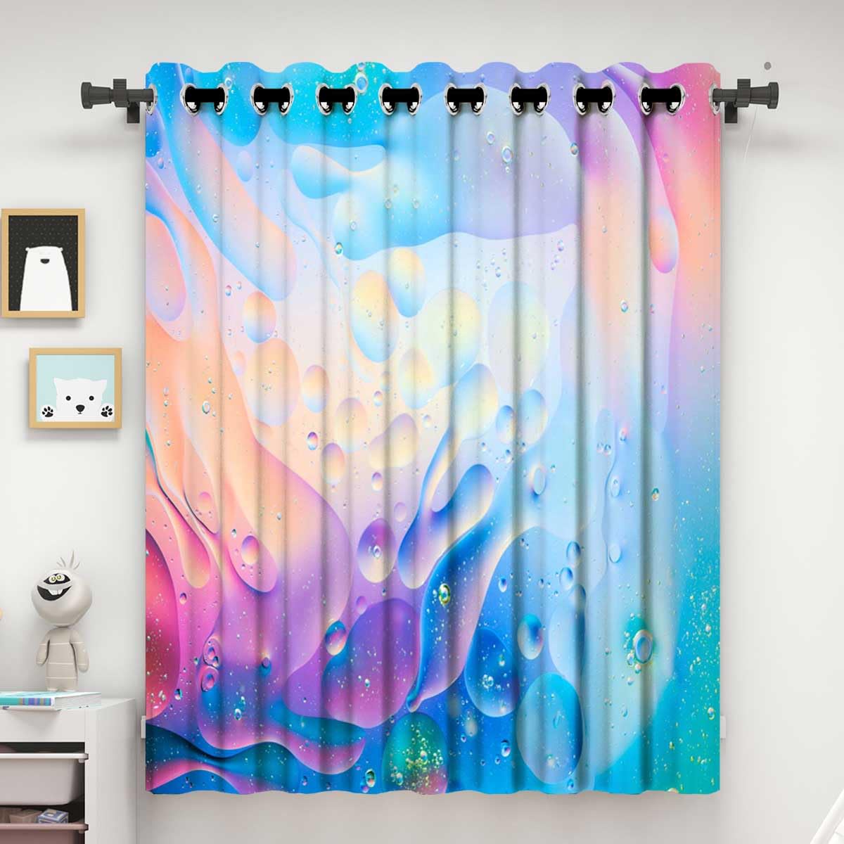 ZYMECH Panel Curtains Rainbow Color Gradient Doorway Curtains Darkout Curtains for Bedroom Window Sill Decor (W) 47 X (H) 59 Inches,1Panel