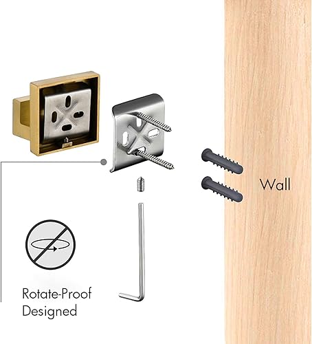 Miniatura 8 de BAGNOLUX Toallero dorado, juego de baño de 4 piezas, juego de toallero de baño de acero inoxidable SUS304, juego de toallero para montaje en pared,