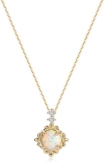 MEVECCO Gold Dainty Opal Necklace 18K Gold Plated Anchor Pendant Necklace Minimalist Handmade Bar Chain Necklace Gift for Her