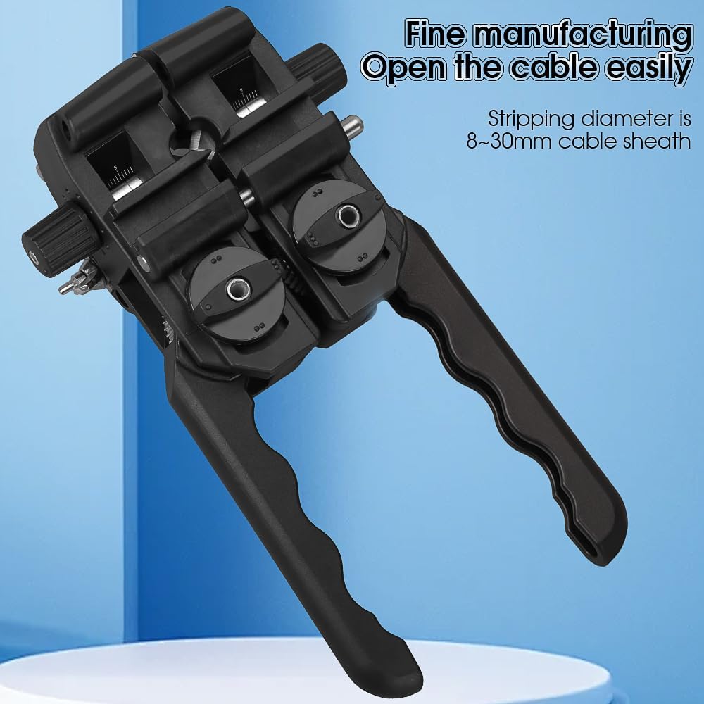 Fiber optic cable stripper A-F9 for 8-30mm cables horizontal and vertical bi-directional stripping, optical fiber Stripping Fiber optic Slitter fiber optic cutter knife with 1 pair spare blades