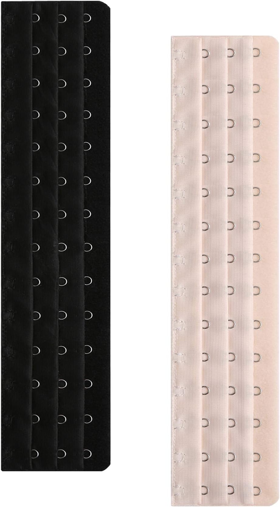 Corset Extender 14 Hooks bra extender Pack of 2 Black&Light Beige