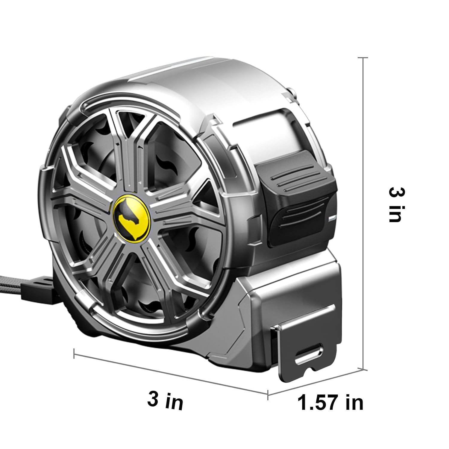 Tape Measure 25ft, Stainless Steel Retractable Tape Measure, Waterproof & Rustproof Steel Measuring Tape with Hollow Design for Renovation, Construction, Carpentry (25')