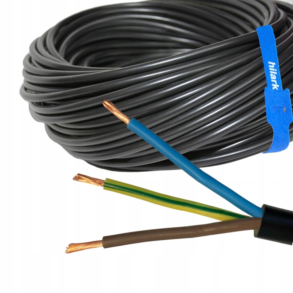 Hilark Cable Tech Kabel PVC H03VV-F 3x1,5 mm² (3g1,5 mm²) 50m schwarz Hilark
