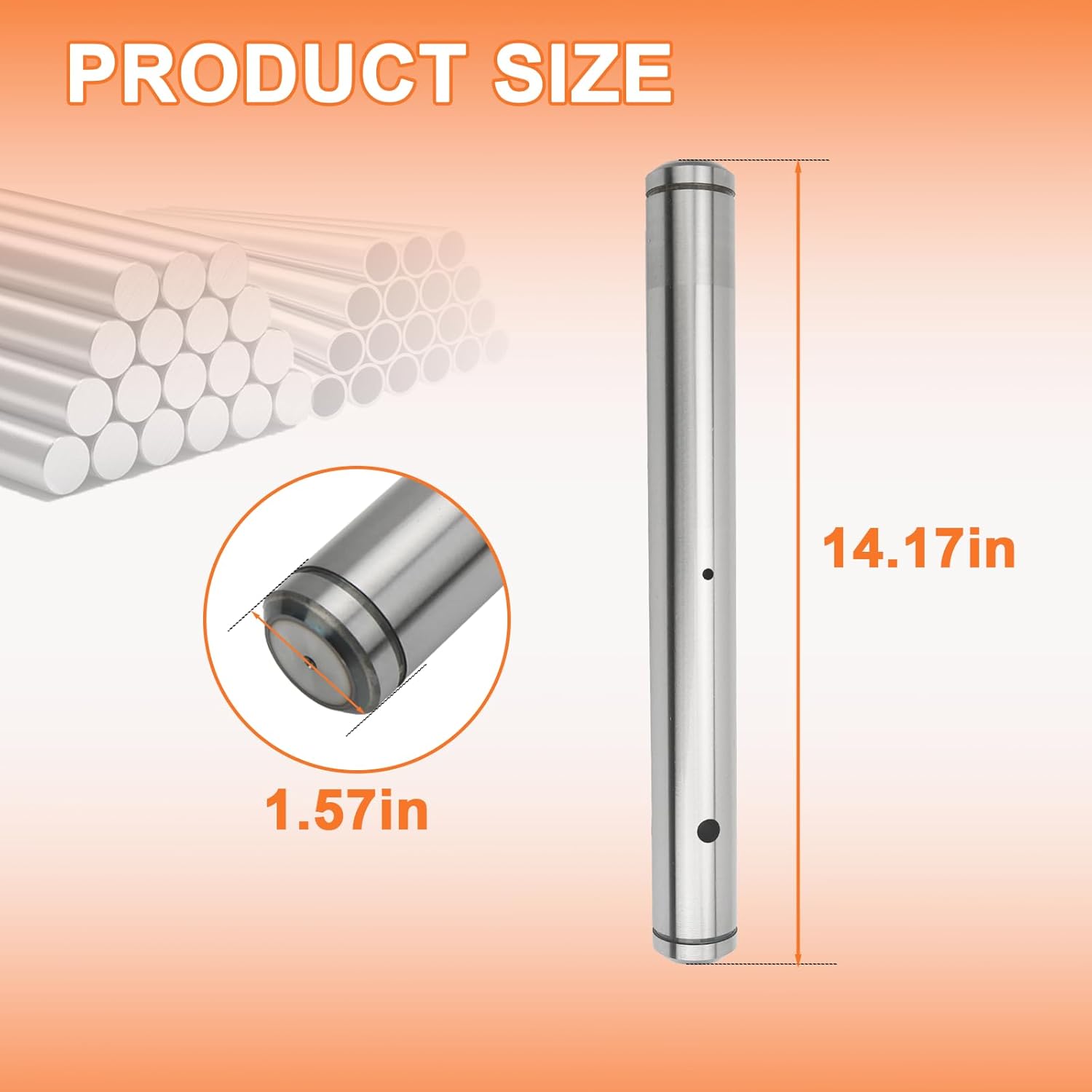 70091-00167 77700-00482 Greaseable Main Thumb Bucket Pin 35MM Diameter Replacement for KUBOTA Excavator KX121 KX91 KX71 KX033-4 KX040-4 U3