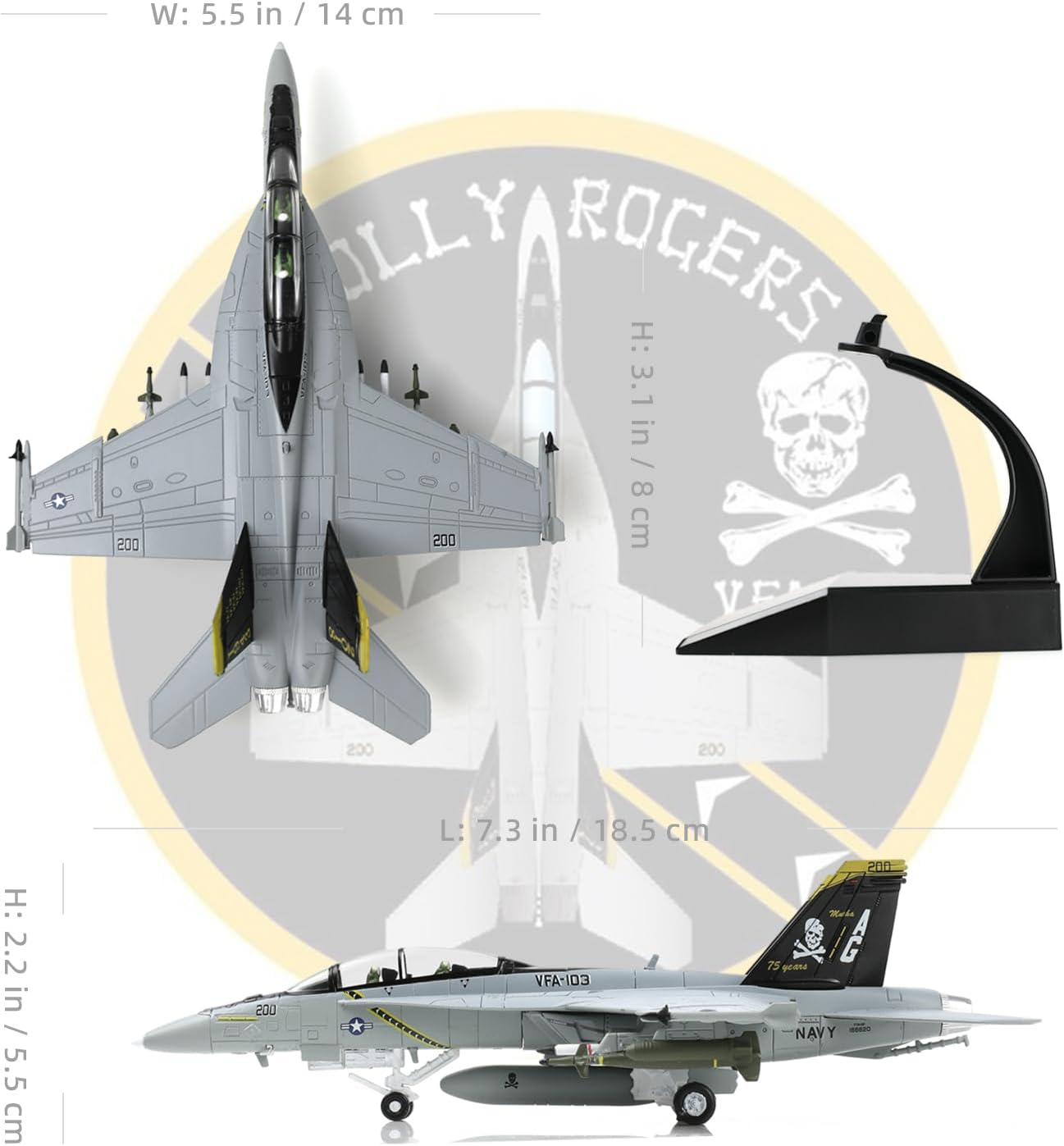 NUOTIE 1/100 F/A-18 Super Hornet Fighter Jet Aircraft Diecast Model Ornaments Collectible Plane for Military Fans Detailed Fighter Jet Model Gift for Aviation Enthusiasts Desktop Display Collect Decor